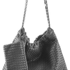 Drawstring Bag for Women  Faux Leather Tote Large Capacity Travel Handbag